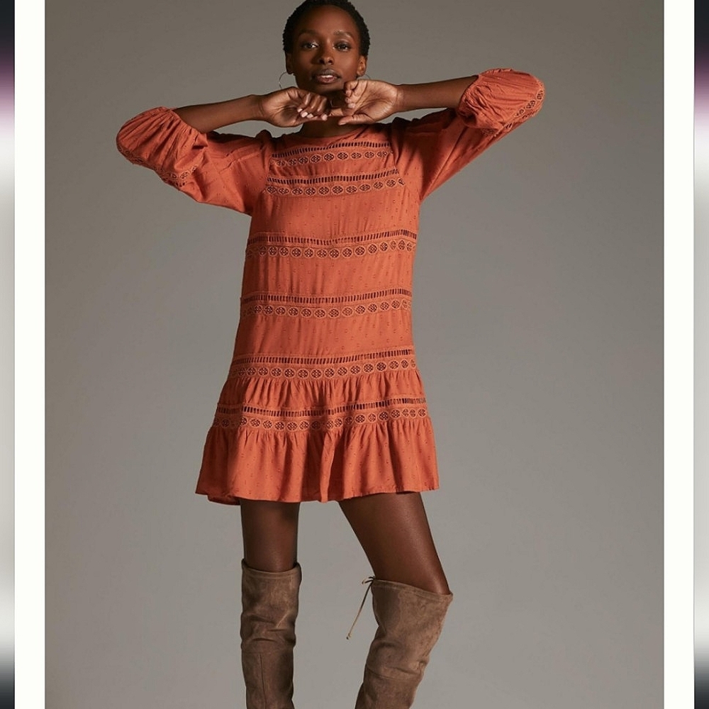 Anthropologie Terracotta Dress